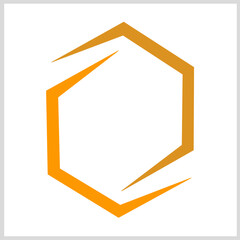 Hexagon Line icon orange color. Vector Illustration for Icon, Symbol, Logo etc