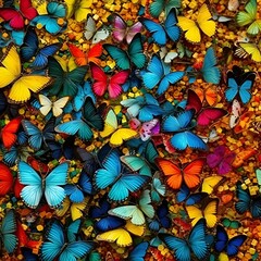 Fototapeta na wymiar Colorful butterfly background. 
