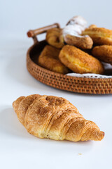 various pastry isolated white background
