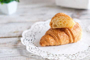 croissant pastry isolated white background
