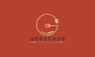 goodfood logo with g shape spoon and fork