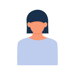 Faceless female avatar. Asian woman vector illustration. EPS 10