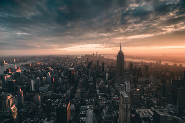Stunning sunset Manhattan