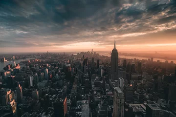 Keuken foto achterwand Empire State Building Stunning sunset Manhattan