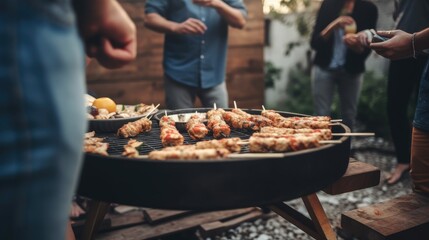 Party with Barbecue Grill Focus AI generated