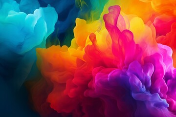 Fototapeta premium Bright vibrant, flowing, colorful explosion rainbow, mesmerizing background wallpaper.