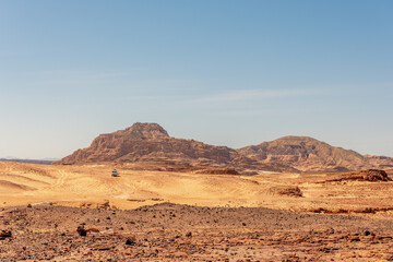 Fototapeta na wymiar Desert with mountains. Sinai, Egypt.