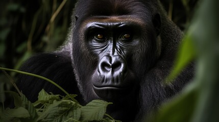 Fototapeta premium Inquisitive Gorilla in the Wild