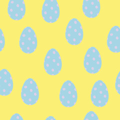 Seamless pattern with decorated eggs. Easter themed background. Pencil texture.
