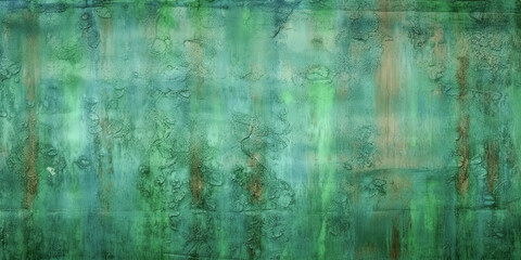 Wall of green petrol pumps against a blue concrete background creates a unique texture. - Generative AI.