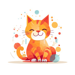 Happy Cat, Digital art.