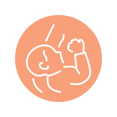 Lactation baby olor line icon. Pictogram for web page