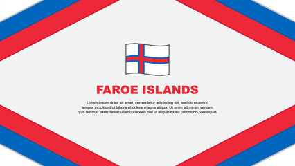 Faroe Islands Flag Abstract Background Design Template. Faroe Islands Independence Day Banner Cartoon Vector Illustration. Faroe Islands Template