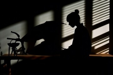 silhouette light and shadow, ai generated, Generative AI