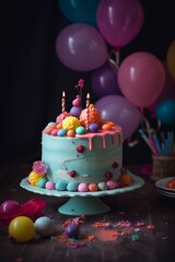 birthday cake, ai generated, Generative AI