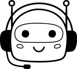 AI chat bot assistant illustration