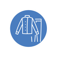 Protective suit black line icon. Safety uniform.