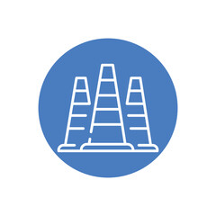 Traffic cone black line icon. Stop symbol.