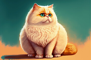 Cute cartoon cat. Fantasy concept , Illustration painting. Generative AI
