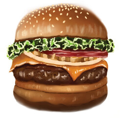 The image of the hamburger that I drew can be used.