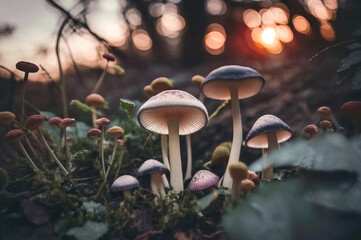mushroom in the forest,mushroom in autumn forest,mushrooms in the woods
