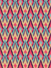 Ikat ethnic chevron seamless pattern. Ethnic fabric print geometric ikat pattern. diamond geometric background.