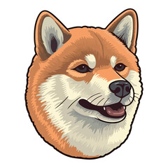 Shiba Inu Dog Flat Icon Isolated On White Background