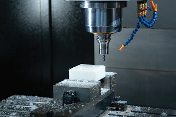 CNC Mechanical and technology industry 4.0. The process of turning with a cutting and milling tool...