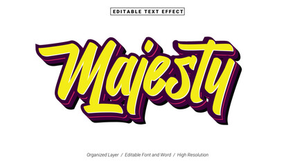 Majesty Editable Font Design. Alphabet Typography Template Text Effect. Lettering Vector Illustration for Product Brand and Business Logo.
