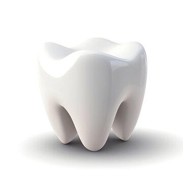 3D design of tooth over white background. Generative AI.