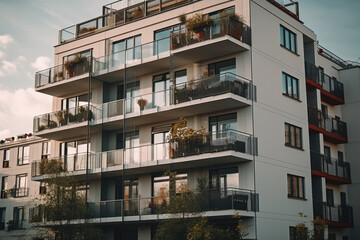 Obraz premium facade of a building created with Generative AI technology