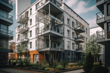 Obraz premium facade of a building created with Generative AI technology