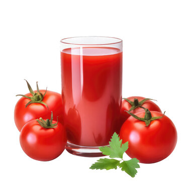 tomato juice , isolated on transparent background cutout , generative ai
