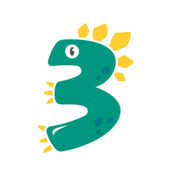 Fototapeta premium dinosaur number design birthday party for kids