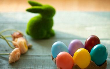 easter bunny and easter eggs
