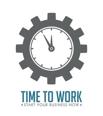 Worktime concept - mechanic gear as clockface 