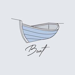 Fototapeta na wymiar Continuous one line drawing of sailboat. Business icon. Vector illustration