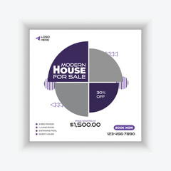 Modern Real estate agency social media banner template and colorful instagram post house sale template, Real estate web banner, facebook event and cover vector banner template 