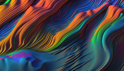 Mutlicolored Wave Design, Creative Background, Motion picture with Generative AI