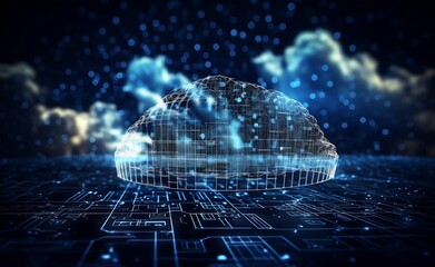 Cloud data storage and handling, data networking, global business and information exchange. 