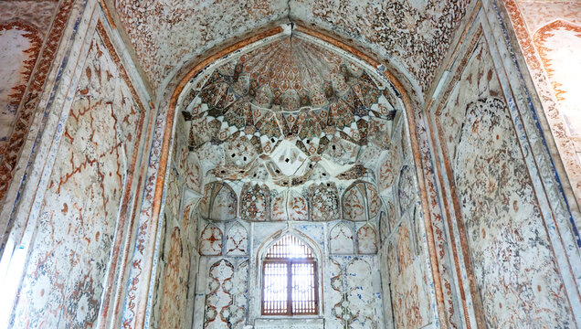 Interior decor of a madrasah of the 17th century in Bukhara