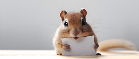 Fototapeta premium Chipmunk on isolated Light Gray color background created with Generative AI Technology