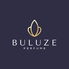 Abstract line flower fashion logo design