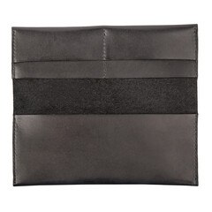 Very stylish leather money and credit card wallet. Handmade. Isolated on white background