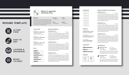 Naklejka na ściany i meble New creative resume template,