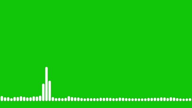4k abstract music sound wave or audio wavefrom isolated on green screen background.Line digital minimalist voice and soundtrack wave equalizer.Shape line volume or speech symbol animated background.