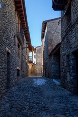 Fototapeta na wymiar Stone houses on the mountain, village on the mountain with old stone buildings
