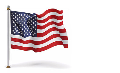 Day American flag on a white background. Independence Day. Banner. Generative AI