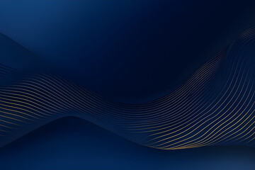 3d modern wave curve abstract presentation background. Luxury paper cut background. Abstract decoration, golden pattern, halftone gradients, 3d blue dark background illustration. Generative AI