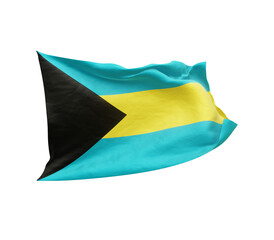 Waving flag of the Bahamas isolated on transparent background. 3D rendering